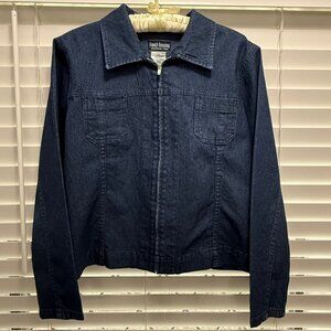 French Dressing Women's long sleeve zip front jean jacket; Size 6